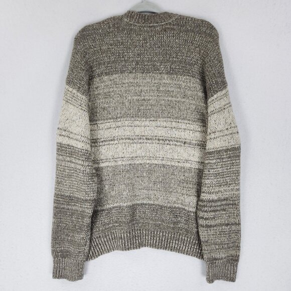 Abercrombie Fitch Sweater Mens Large Tan Oversized Soft Crew Neck Pullover - Picture 9 of 10